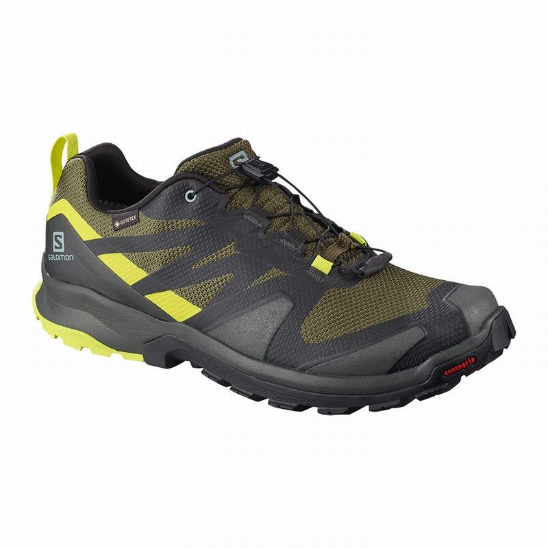 SALOMON XA ROGG GTX Philippines - Men's Trail Running Shoes - Olive/Light Yellow | 426397-LIG
